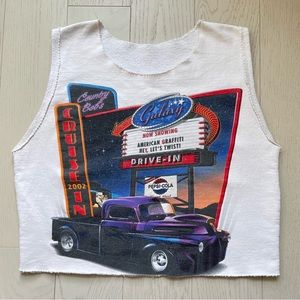 Vintage 2002 Country Bob Drive In 50s Revival Graphic Sweatshirt Crop Tank Top